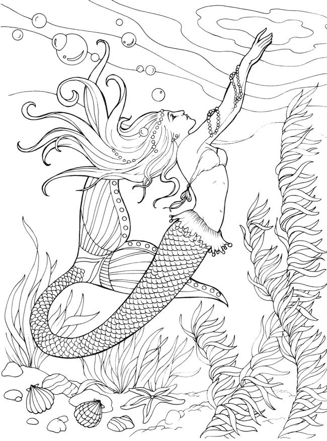  Mermaid  Coloring  Pages  for Adults  Best Coloring  Pages  