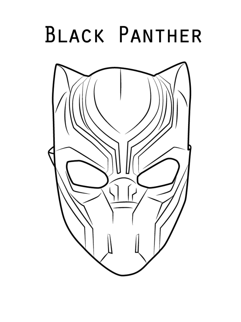 Black Panther Mask Coloring Page