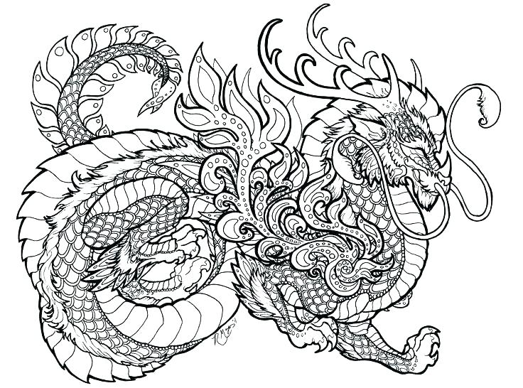 Chinese Dragon Coloring Pages for Adults