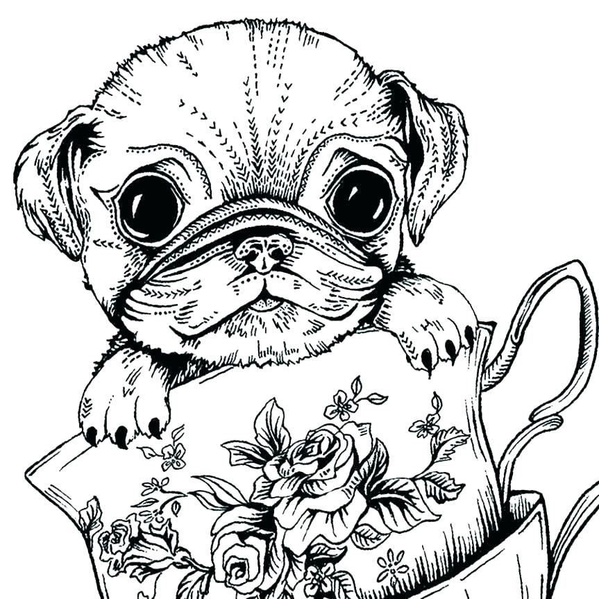 Cute Dog Coloring Pages for Adults