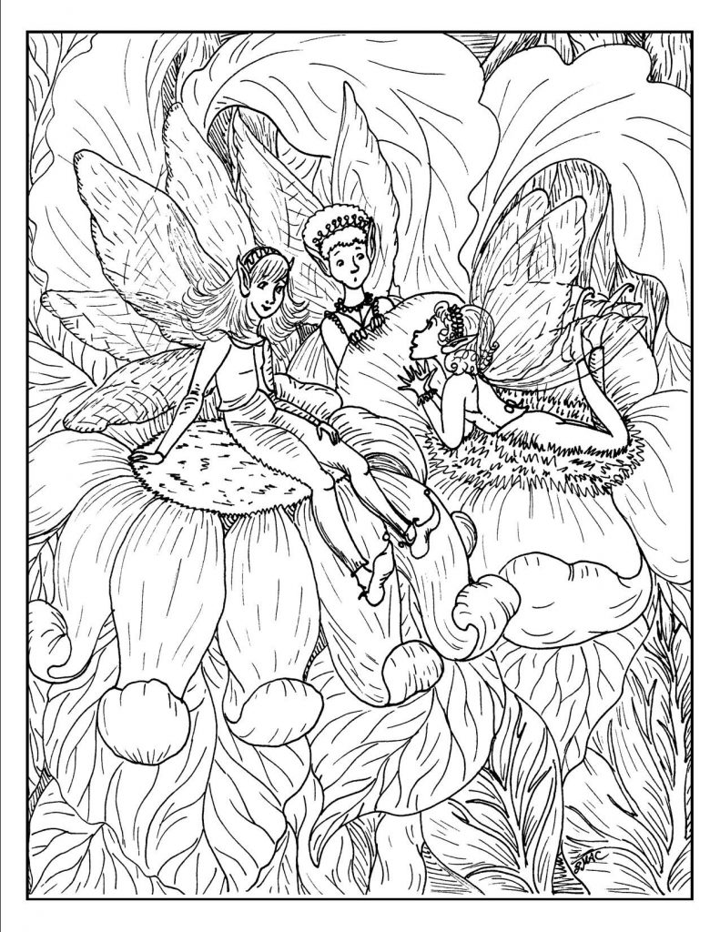 Detailed Fairy Adult Coloring Pages