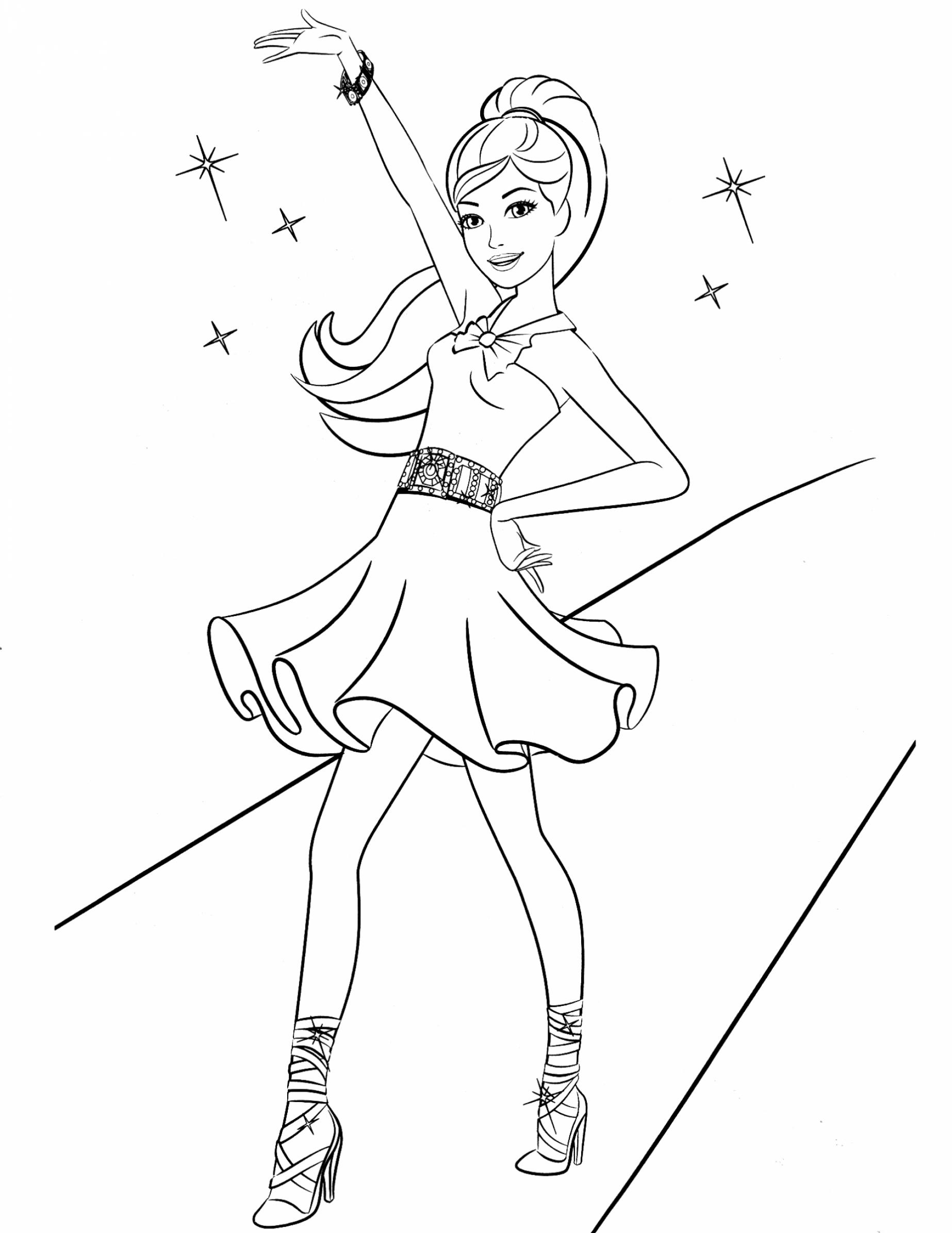 Beautiful Barbie coloring page | Free Printable Coloring Pages