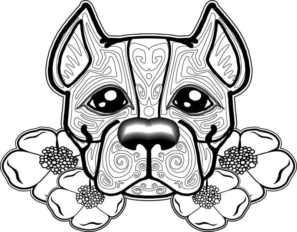 Coloriages de chiens pour adultes