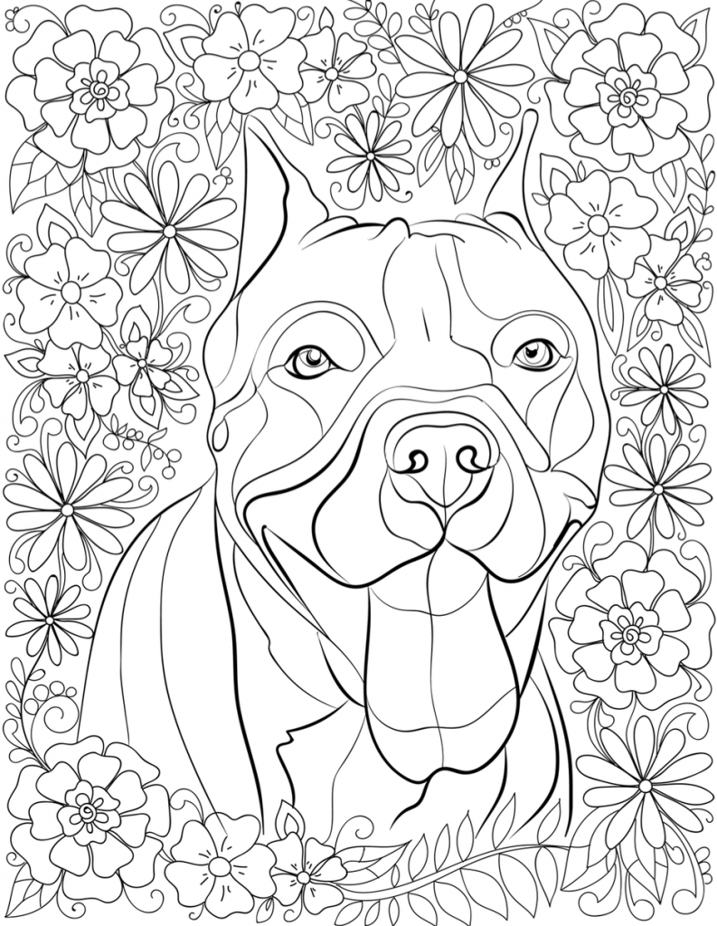 Coloriages de chiens pour adultes