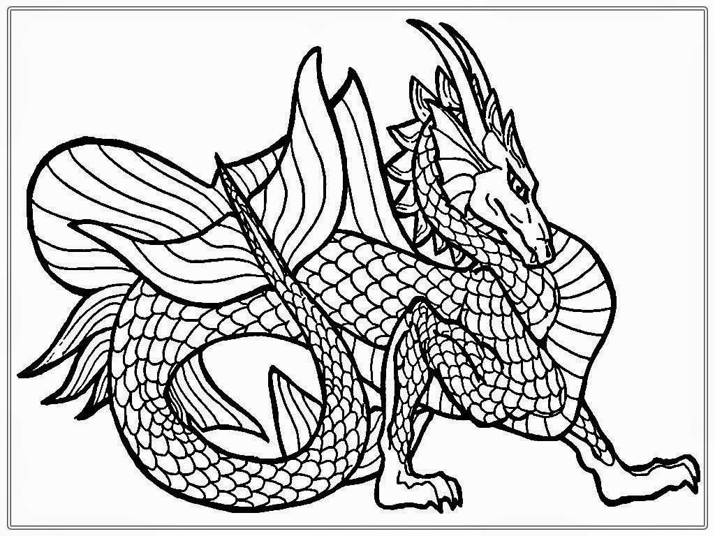 Dragon Line Art for Adult Coloring