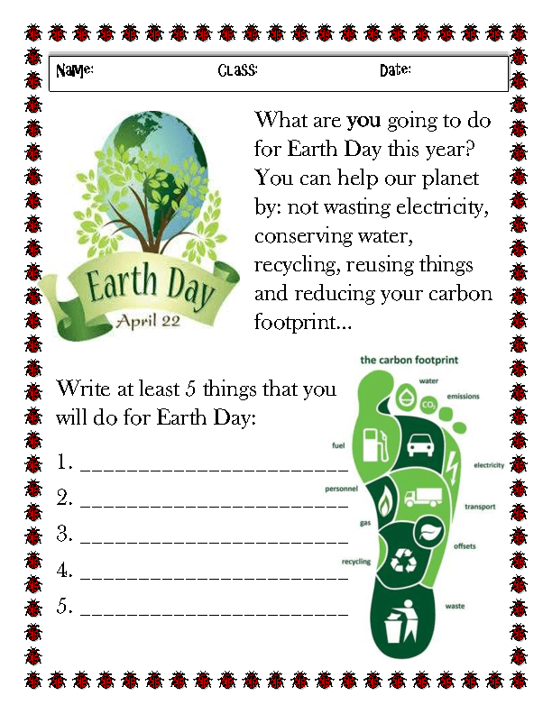 Free Printable Activities For Earth Day Free Printable Activities For Earth Day