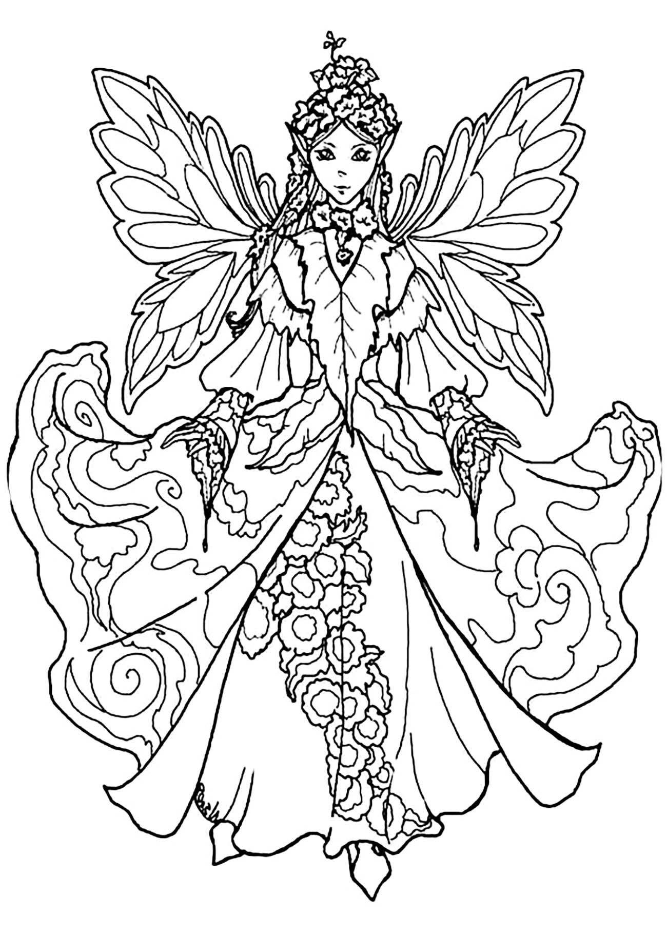 Printable Coloring Pages Fairies