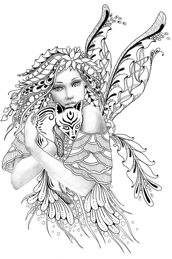 Gothic Fairy Coloring Pages For Adults