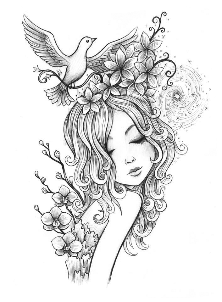 Fairy Girl Coloring Pages for Adults