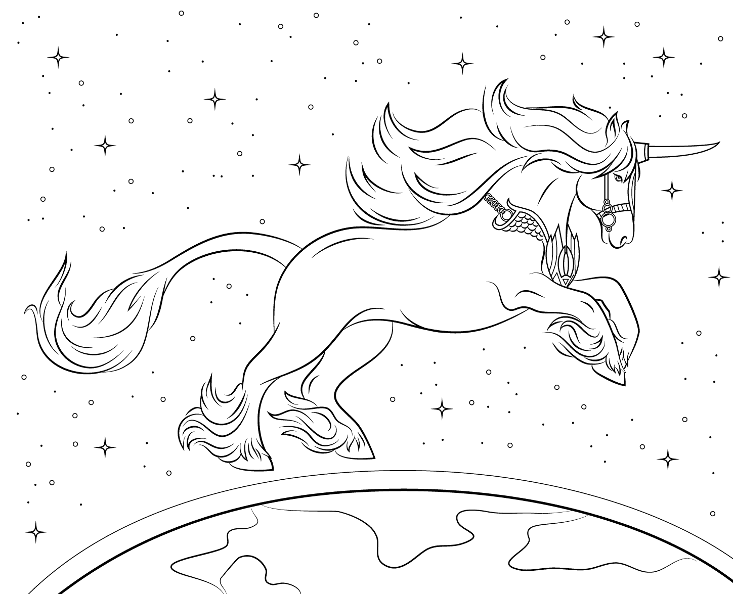 Fairy Unicorn Coloring Pages For Adults