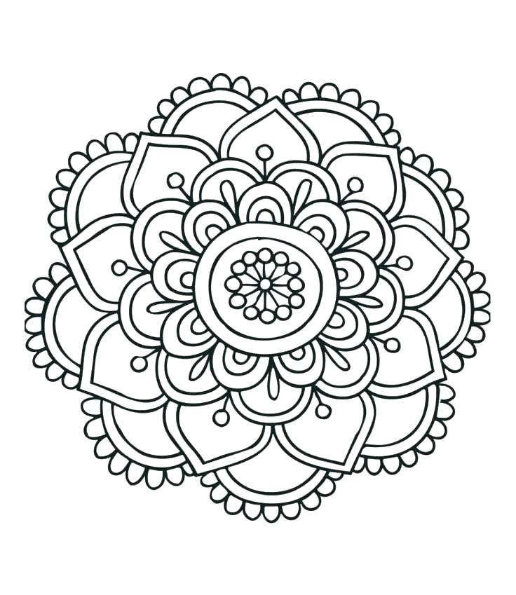 Flower Pattern Mandala Adult Coloring