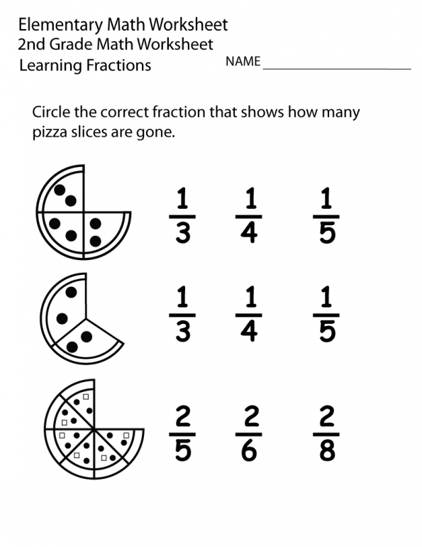 Fractions 2nd Grade Worksheets