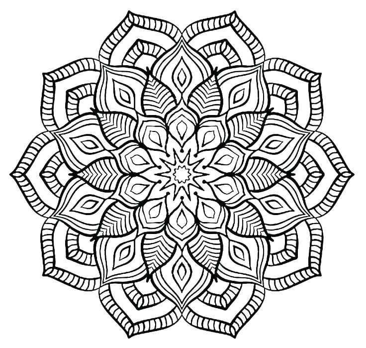 Free Flower Mandala for Adult Coloring