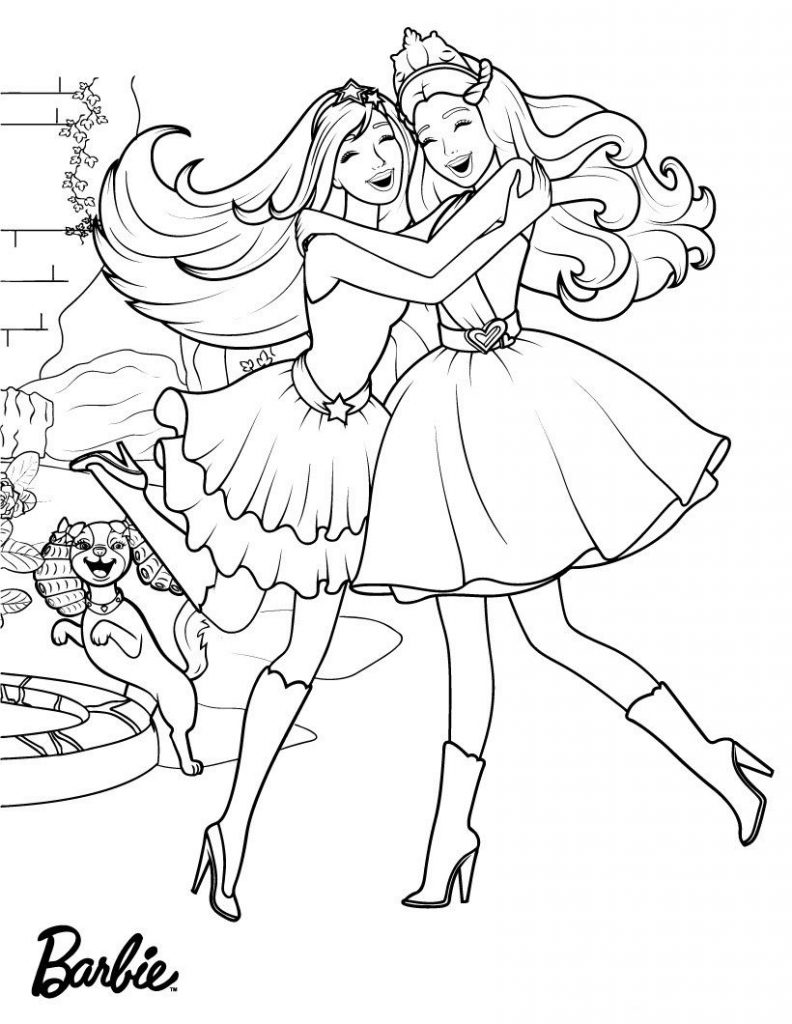 Happy Barbie Princess Coloring Pages