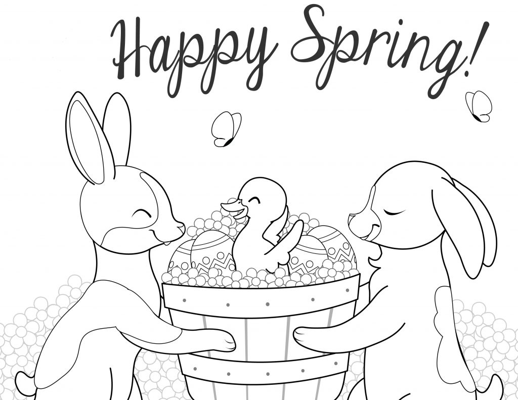 Happy Spring April Coloring Pages