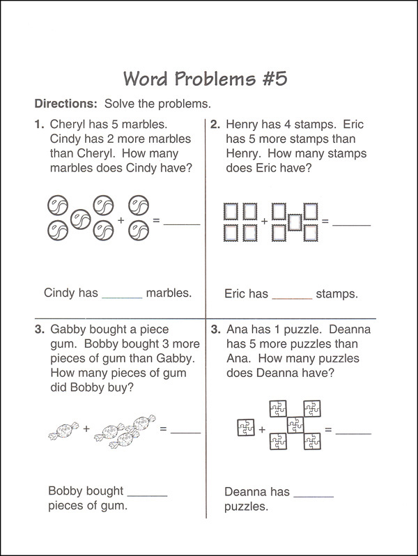 Math Word Problem Worksheet for 2nd Grade