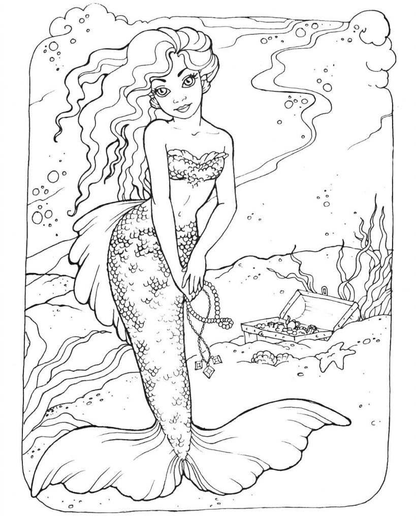 Mermaid Adult Coloring Pages