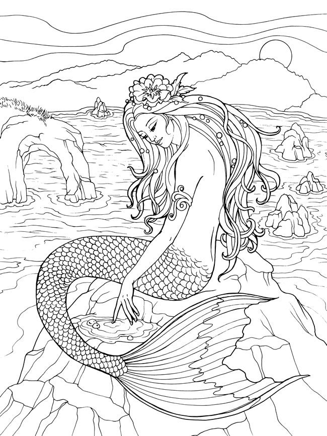 Mermaid Coloring Pages for Adults
