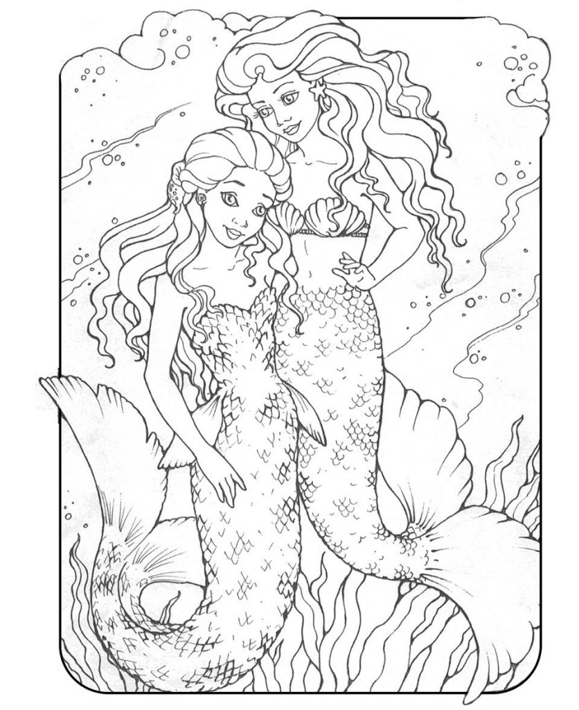 Mermaids Coloring Pages for Adults