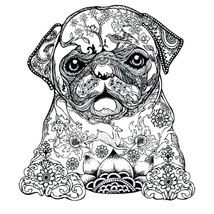 Nature Dog Coloring Pages for Adults