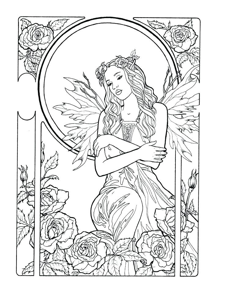 Pretty Fairy Adult Coloring Pages