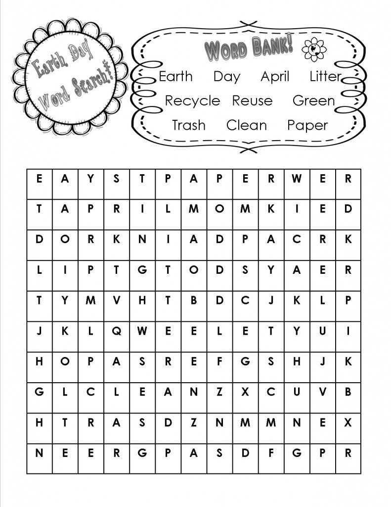 Printable Earth Day Word Search