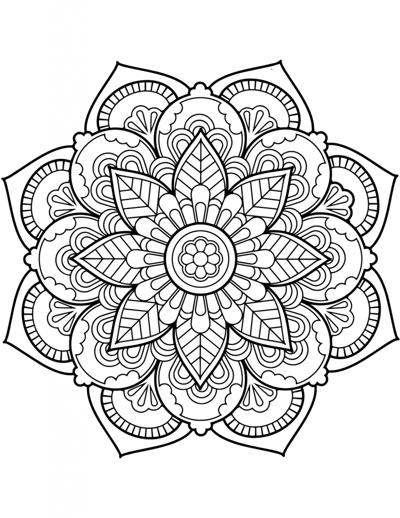 Printable Flower Mandala Coloring Pages