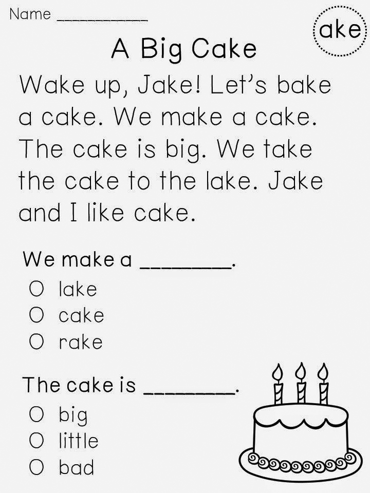Worksheets For 1st Graders Reading