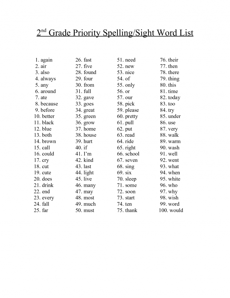 2nd grade spelling words best coloring pages for kids