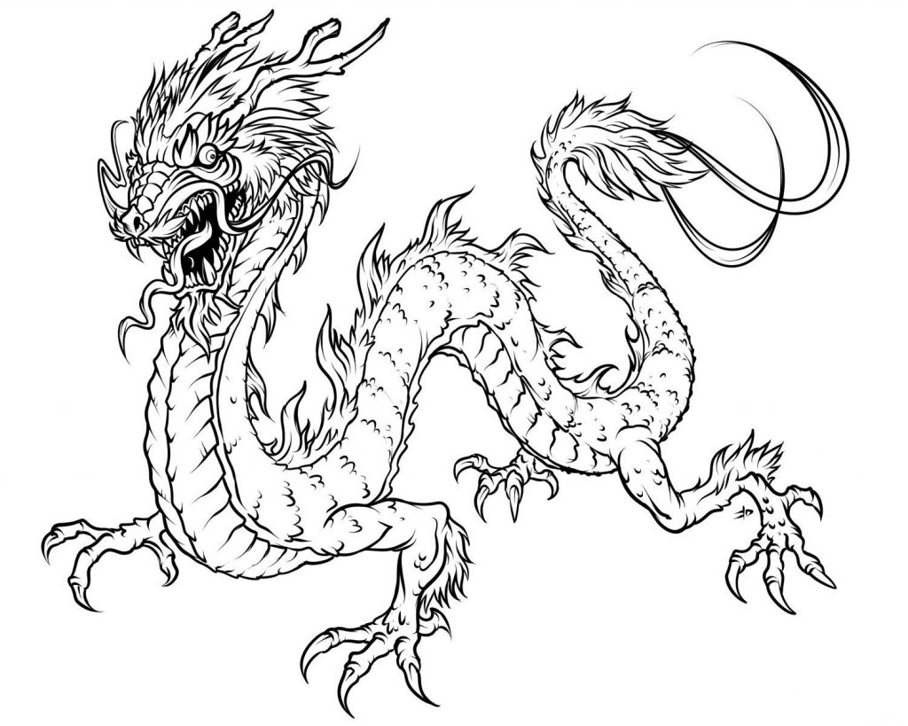 Wingless Dragon Coloring Page for Adults