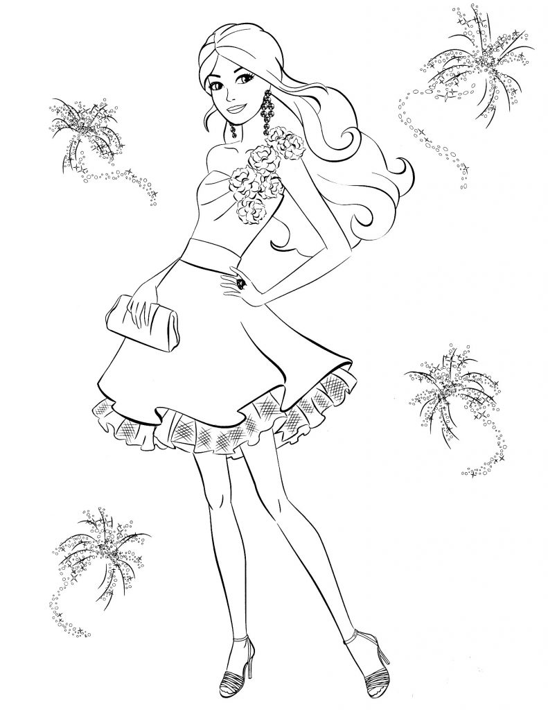 Young Barbie Princess Coloring Pages