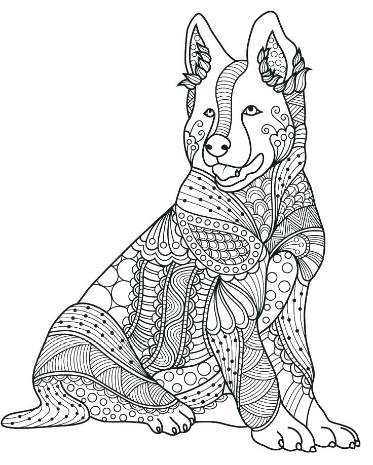 ZenDog Coloring Page for Adults