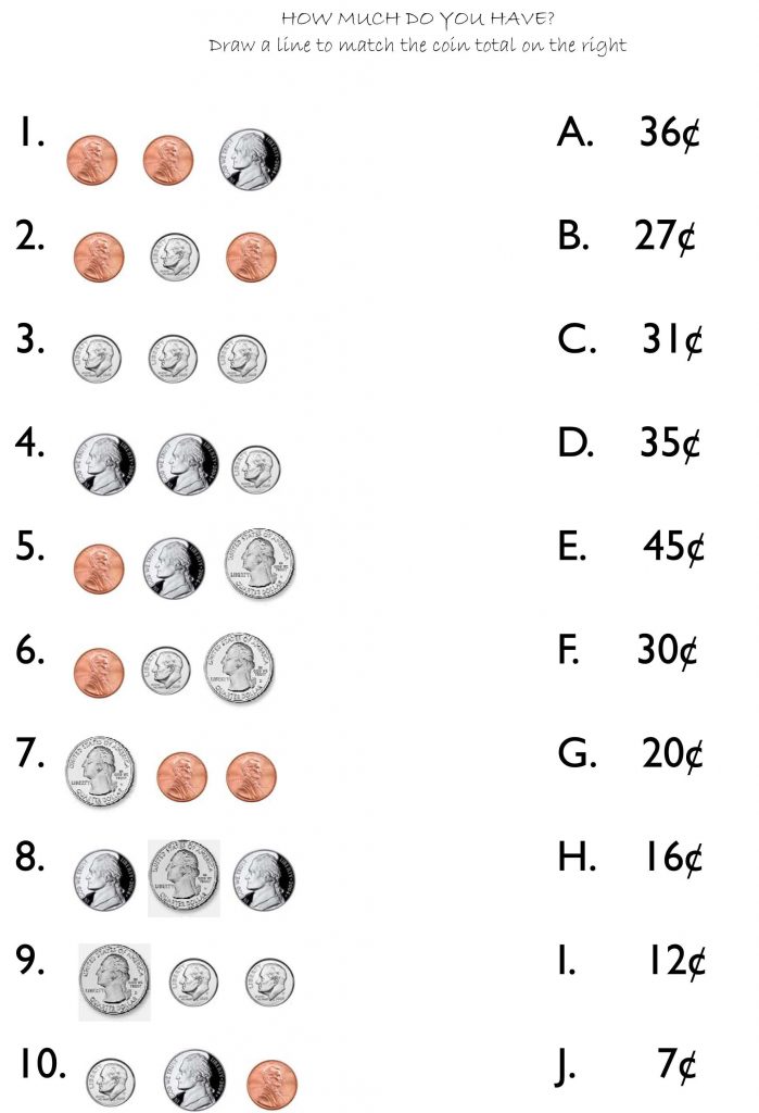 2nd Grade Coins Worksheet