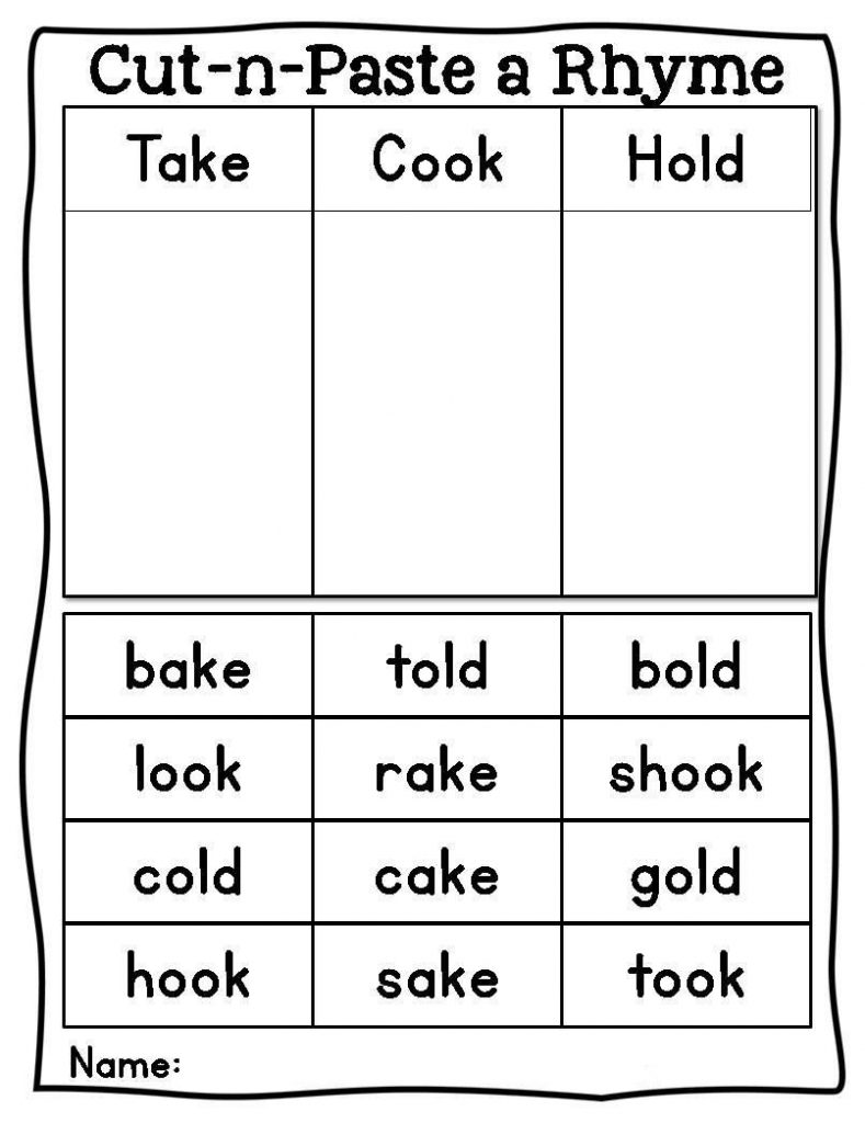 2nd Grade Cut and Paste English Worksheets