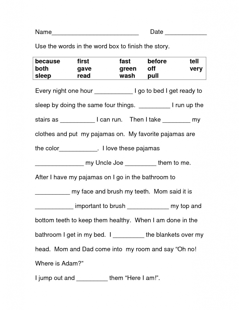 2nd Grade English Worksheets - Finish the Story