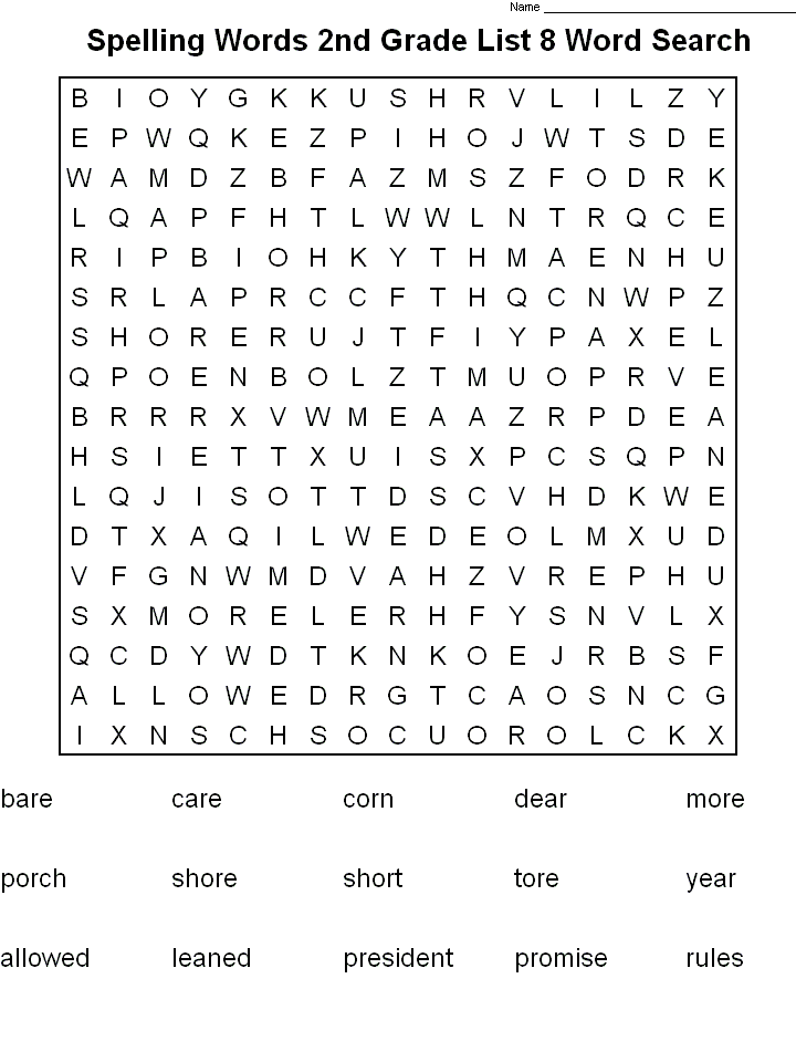 2nd-grade-word-search