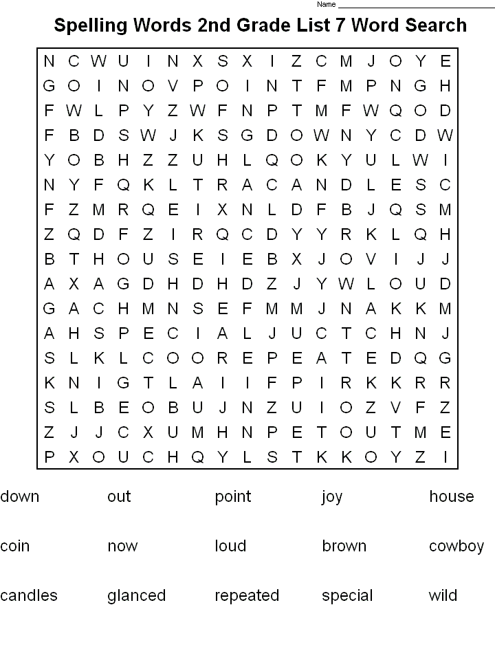 2nd Grade Word Search - Best Coloring Pages For Kids