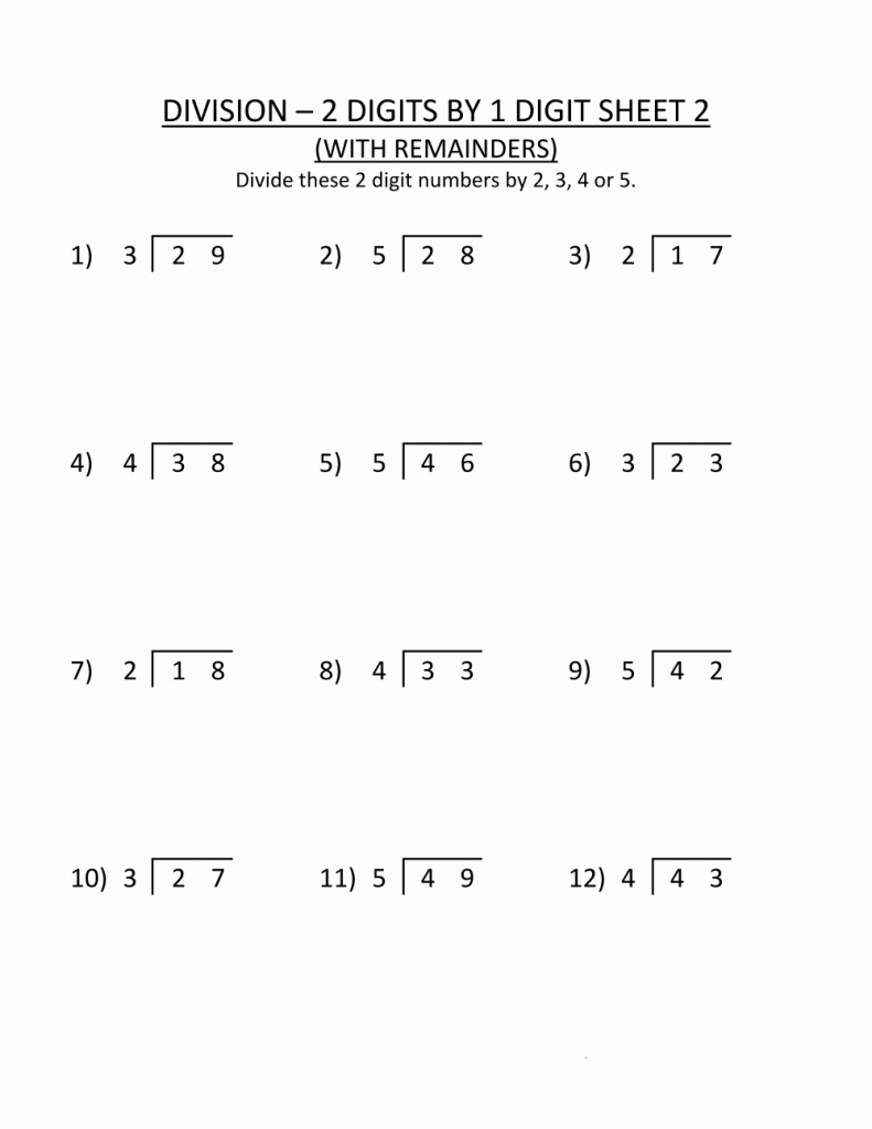 3rd Grade Division Worksheet