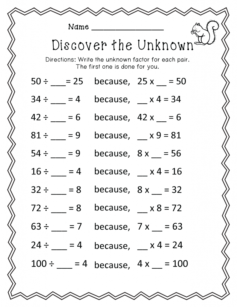 Printable Worksheets For 3rd Grade Math