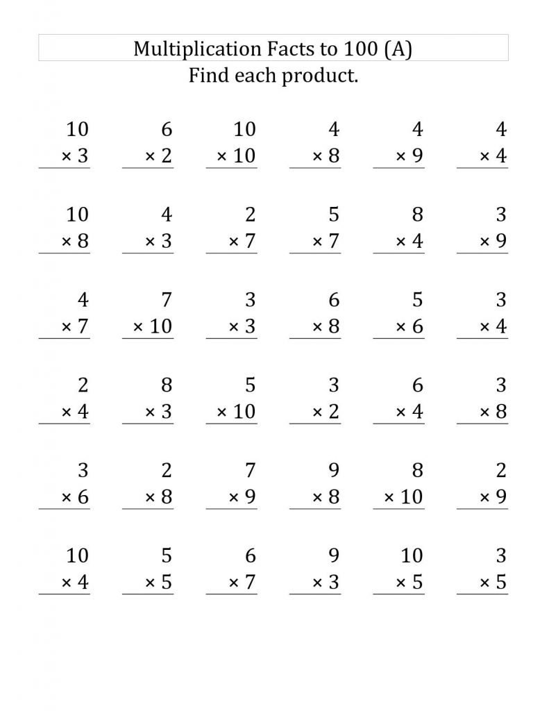 3rd Grade Multiplication Worksheets - Best Coloring Pages ...