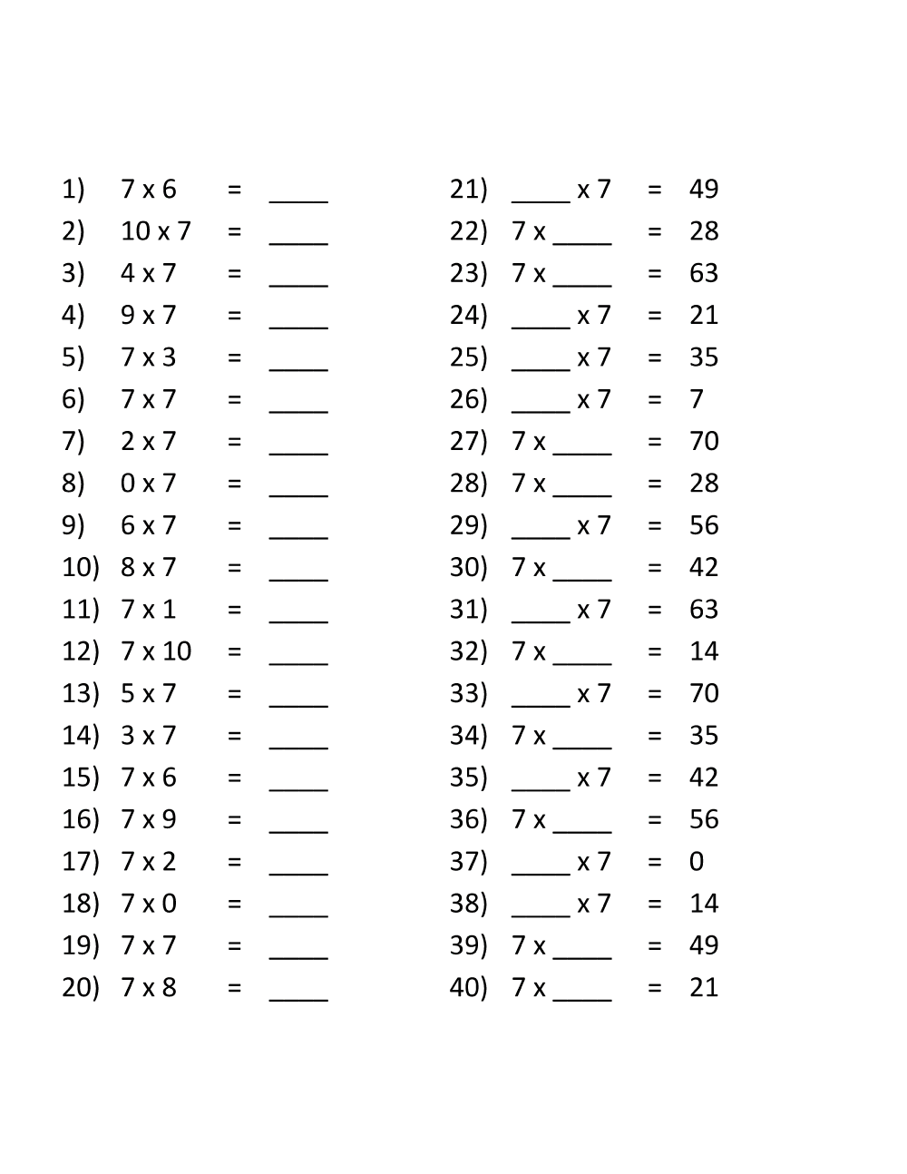 3rd Grade Multiplication Worksheets Best Coloring Pages For Kids