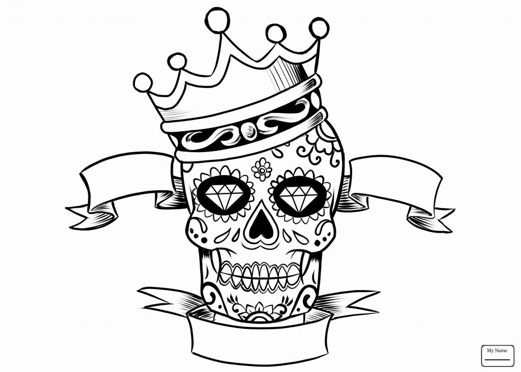 Adult Coloring Page Skull and Crown