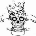 Adult Coloring Page Skull and Crown