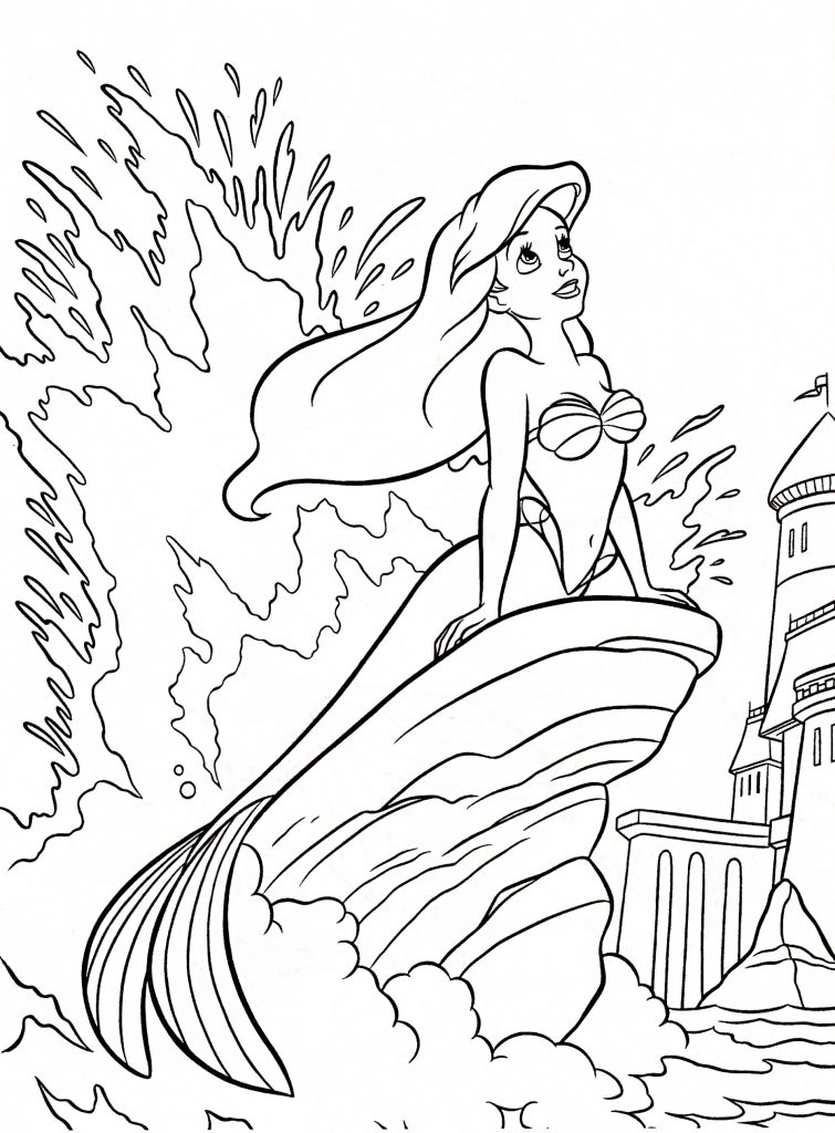 Ariel Disney Coloring Pages for Adults
