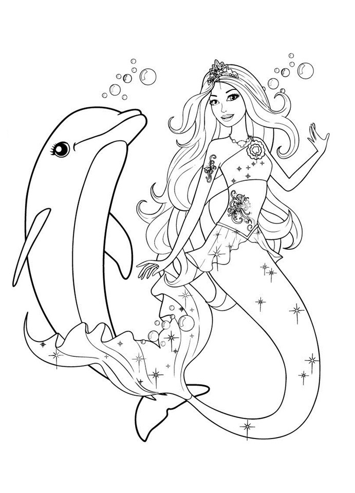 Featured image of post Barbie Mermaid Coloring Pages Free Barbie mermaid coloring page from barbie category