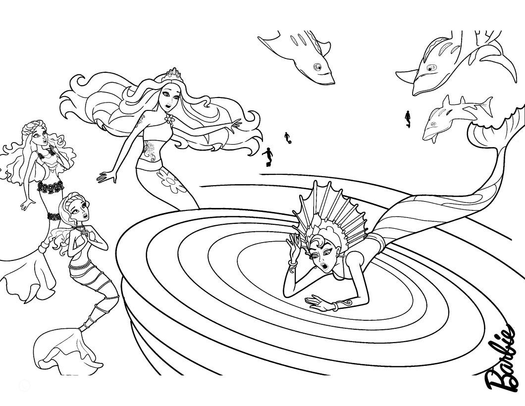 free barbie mermaidia coloring pages