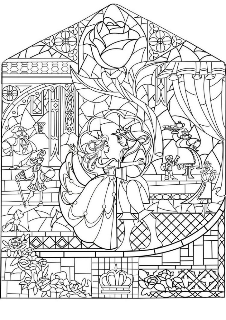 Beauty and the Beast Disney Coloring Pages for Adults