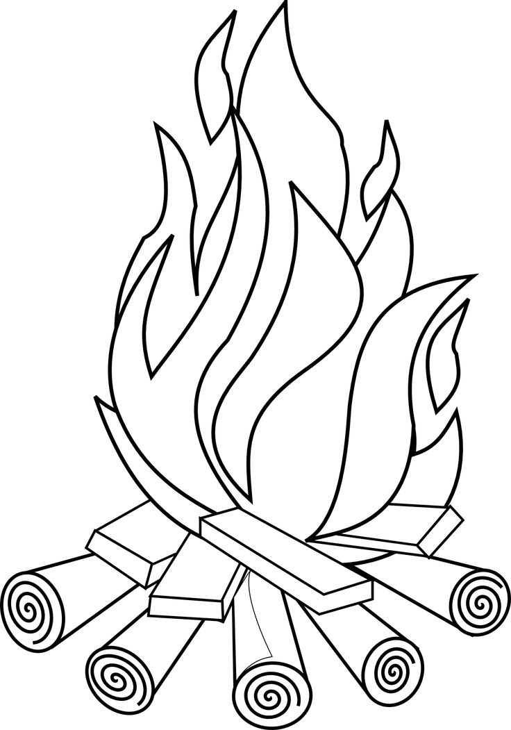 Fire Template Coloring Pages