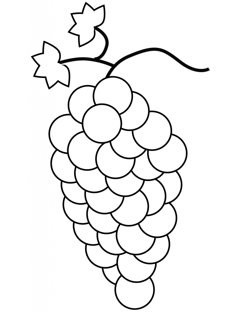 Bunch of Grapes Coloring Page