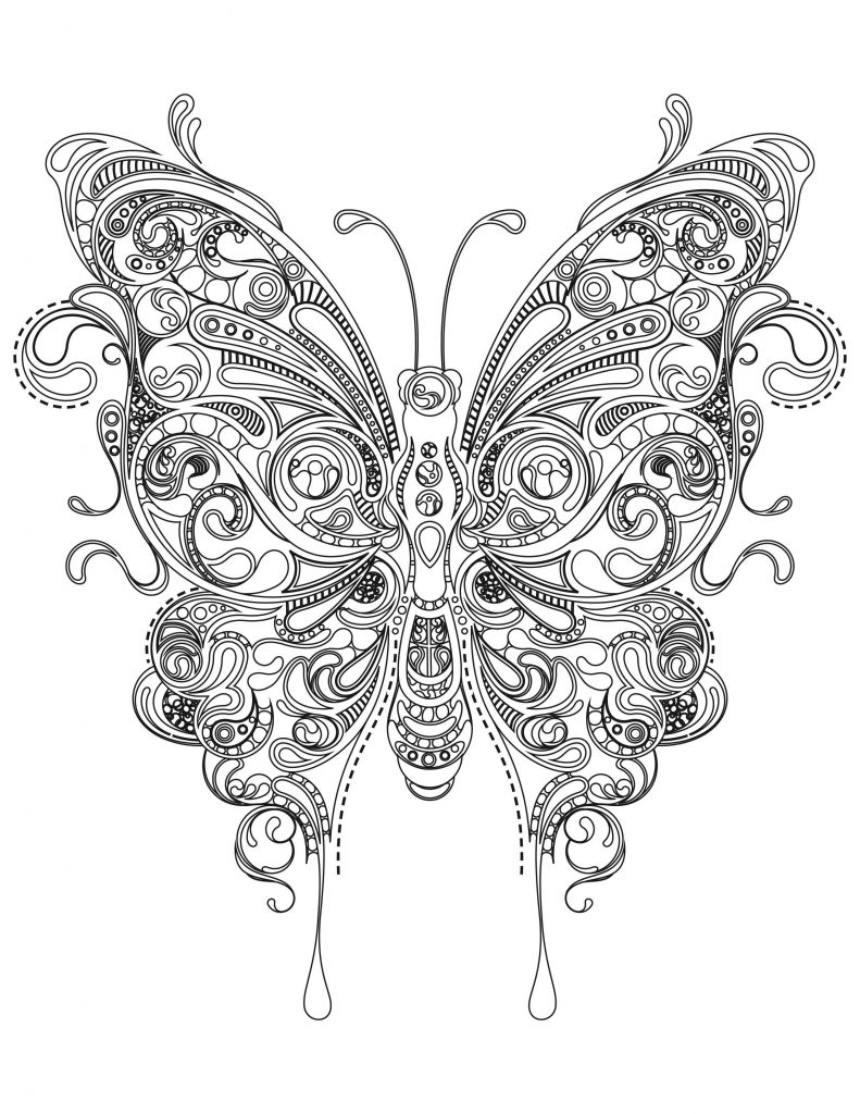 Butterfly Design for Adult Coloring